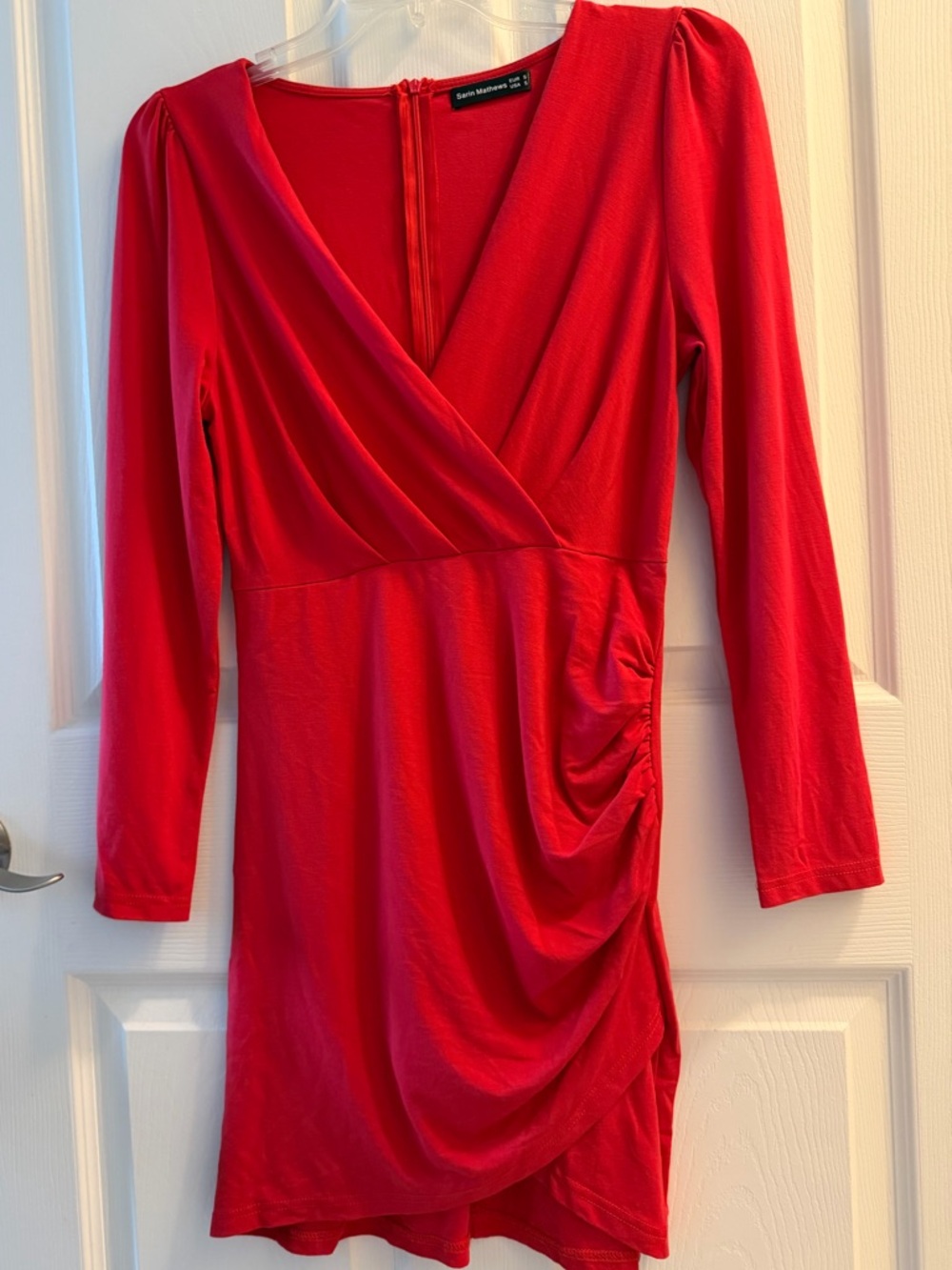 Sarin Mathews Red V-Neck Dress